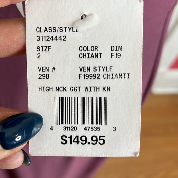David’s Bridal•High-Neck Bridesmaid Dress in Chianti with Cascade Twist … - Picture 15 of 16